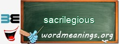 WordMeaning blackboard for sacrilegious
